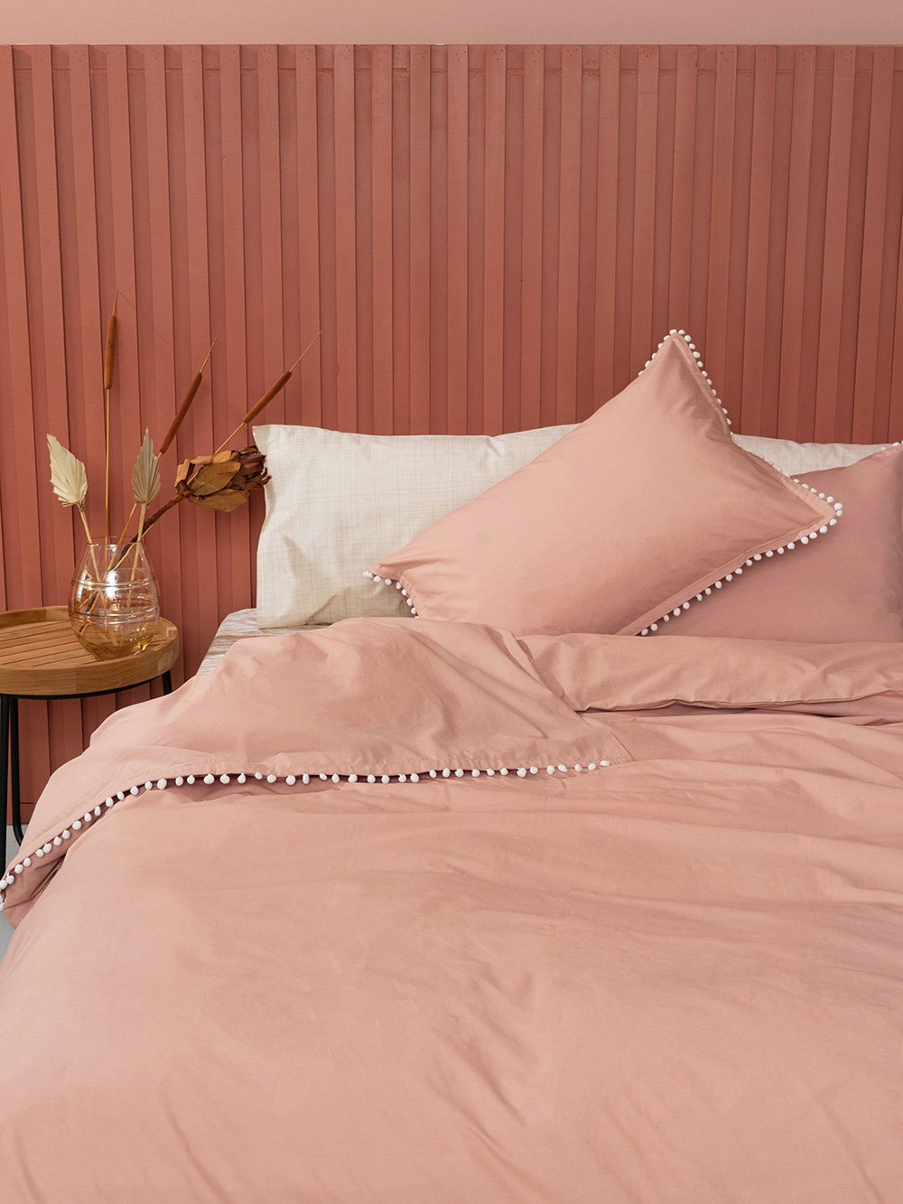 5205857233204_3 Παπλωματοθήκη Μονή 170x240 PON-PON ROSE Ροζ Palamaiki - Image 1