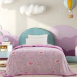 Κουβερτα Fleece Μονή Φωσφοριζέ 160x220 DOODLE Μωβ Palamaiki