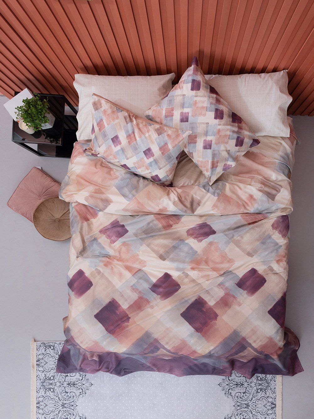 5205857239534_2 Σετ Παπλωματοθηκη Υπέρδιπλη Pixel 240x250 PX500 Μπεζ Palamaiki - Image 1