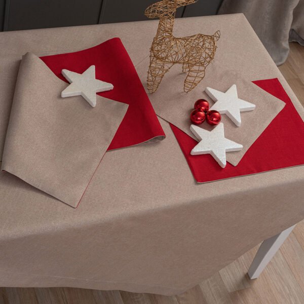 Τραπεζομαντηλο Christmas Collection 140x180 CD01 BEIGE Μπεζ Palamaiki