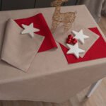 Τραπεζοκαρέ Christmas Collection 85x85 CD01 BEIGE Μπεζ Palamaiki