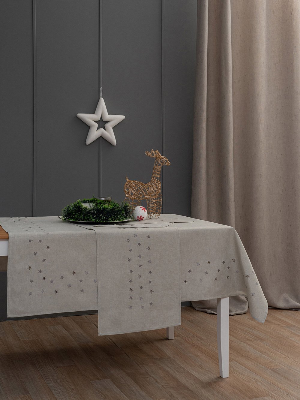 5205857242060_3 Σετ Σουπλα Christmas Collection 35x45 CD02 GREY Γκρι Palamaiki - Image 1