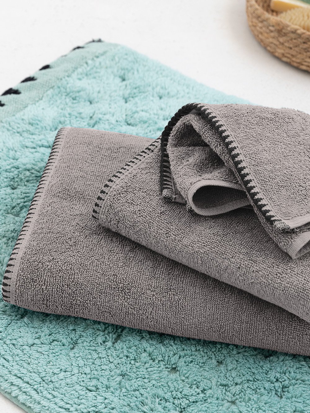 5205857244835_4 Πετσέτα Προσώπου Towels Collection 50x90 BROOKLYN GREY Γκρι Palamaiki - Image 1