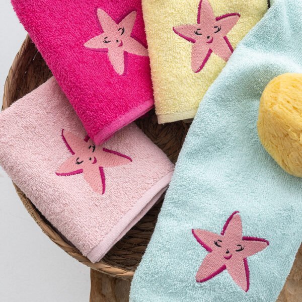 Σετ 4 Πετσετάκια Μπανιου Kids Bath 40x60 STARFISH Εμπριμέ Palamaiki