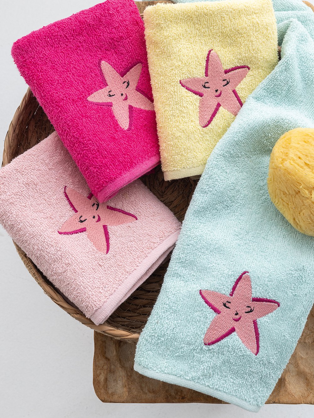 5205857247065_2_4 Σετ 4 Πετσετάκια Μπανιου Kids Bath 40x60 STARFISH Εμπριμέ Palamaiki - Image 1