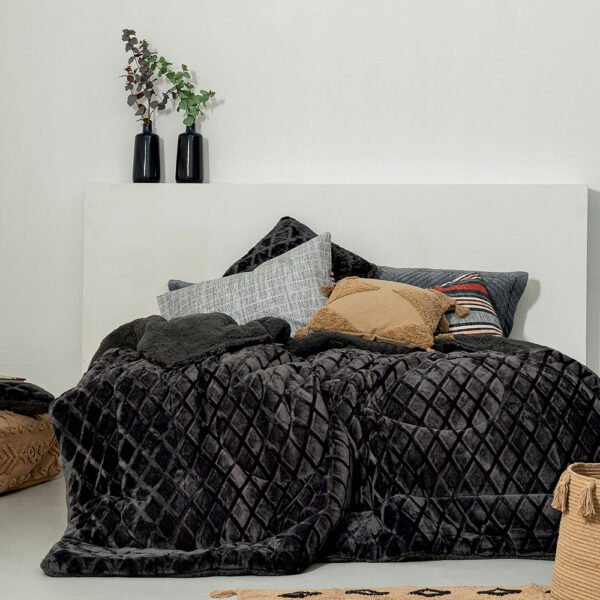 Διακοσμητικη Μαξιλαροθηκη Nadine 50x50 NADINE/2 COAL Μαύρο Palamaiki