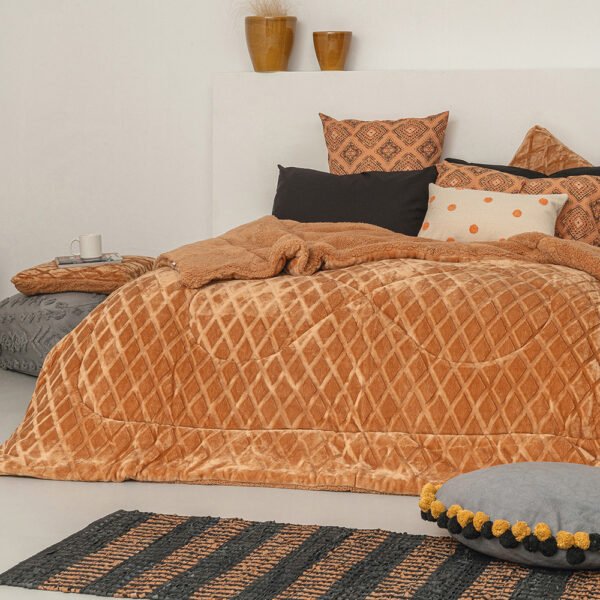 Διακοσμητικη Μαξιλαροθηκη Nadine 50x50 NADINE/2 TAN Καφέ Palamaiki