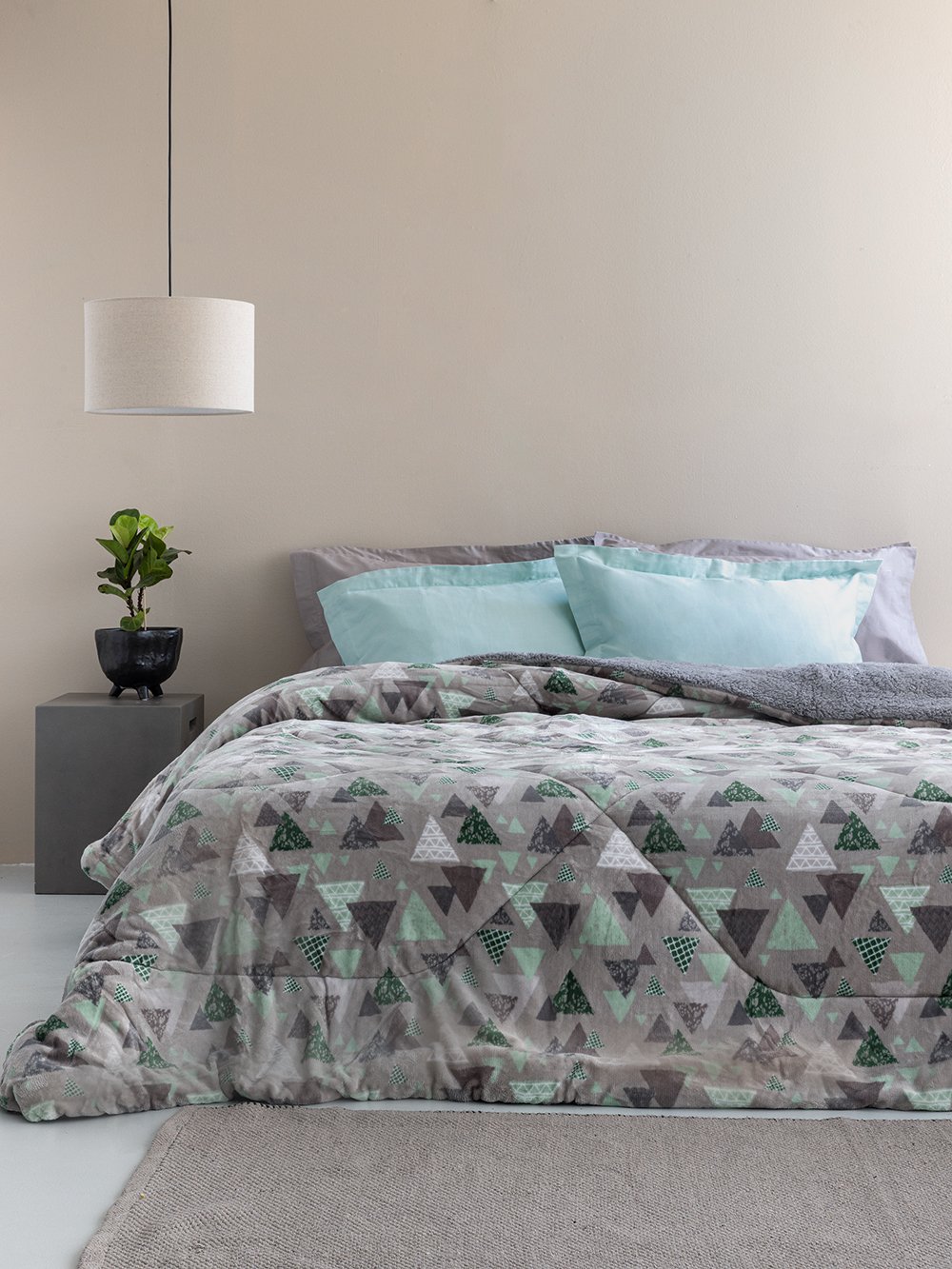 5205857250416_3 Κουβερτα Μονή 160x220 BLAKE GREY Γκρι Palamaiki - Image 1