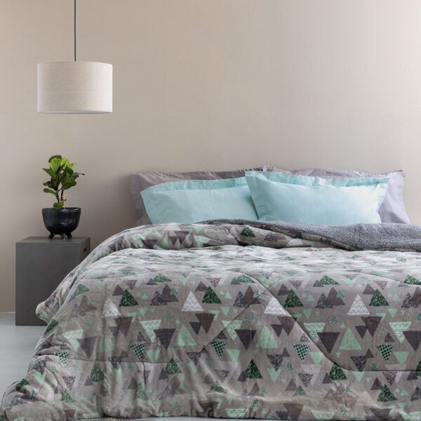 Κουβερτα Υπέρδιπλη 220x240 BLAKE GREY Γκρι Palamaiki