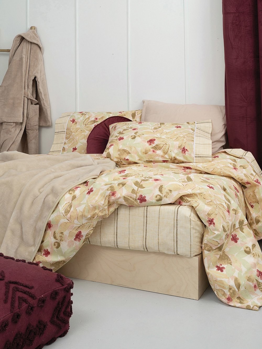 5205857255572_5 Σετ Παπλωματοθηκη Μονή Coordinabile 170x250 CB2079 Μπεζ Palamaiki - Image 1