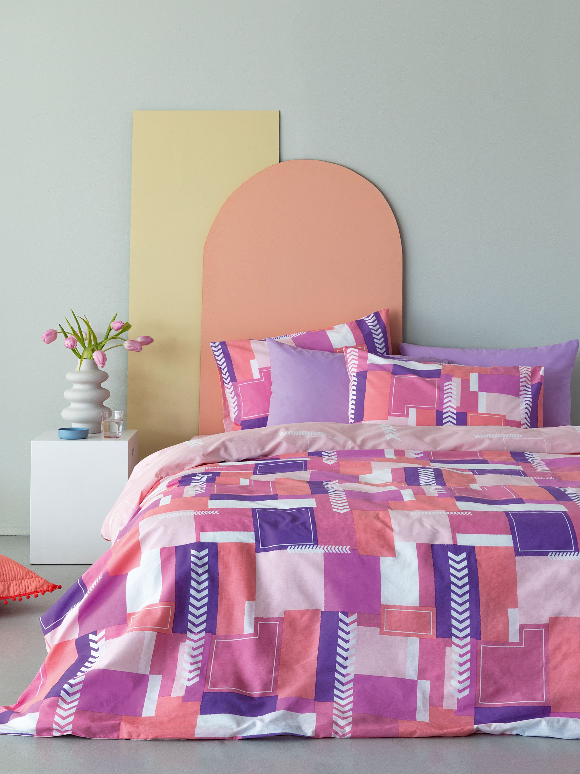 5205857260453_8 Σετ μονά σεντόνια Fashion Life 170x260 FL6189 Χωρίς Λάστιχο Φούξια Palamaiki - Image 1