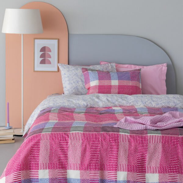 Σετ μονά σεντόνια Fashion Life 170x260 FL6193 Χωρίς Λάστιχο Φούξια Palamaiki