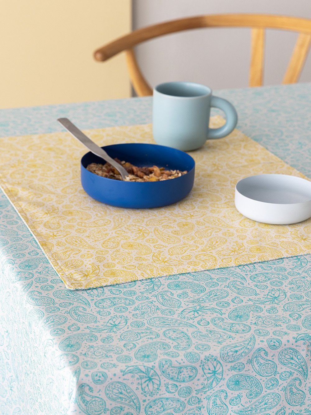 5205857261382_4 Σετ Σουπλά TATI 45x35 TAT5-TAT6 Γαλάζιο - Κίτρινο Palamaiki - Image 1