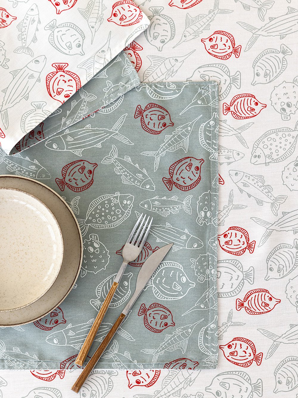 5205857261412_4 Σετ Σουπλά TATI 45x35 TAT11-TAT12 Λευκό - Γκρι Palamaiki - Image 1