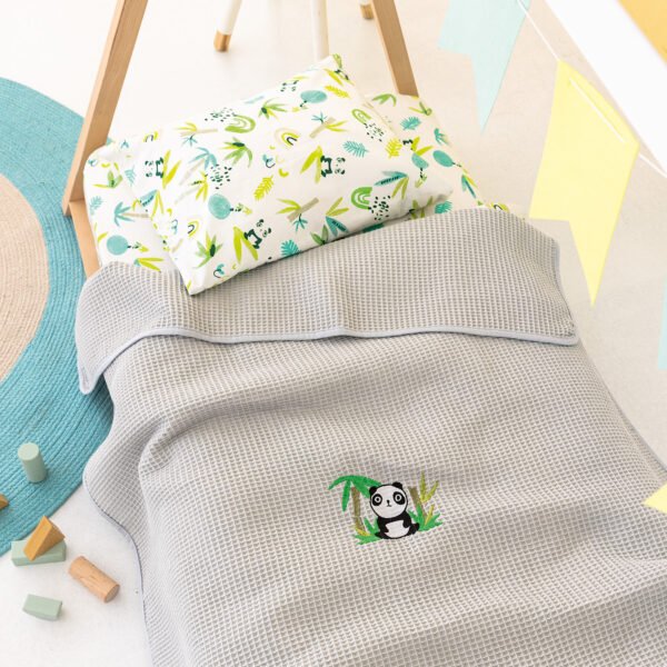 Κουβέρτα Πικέ Κούνιας Baby Blankets 100x150 CANDY FOG Γκρι Palamaiki