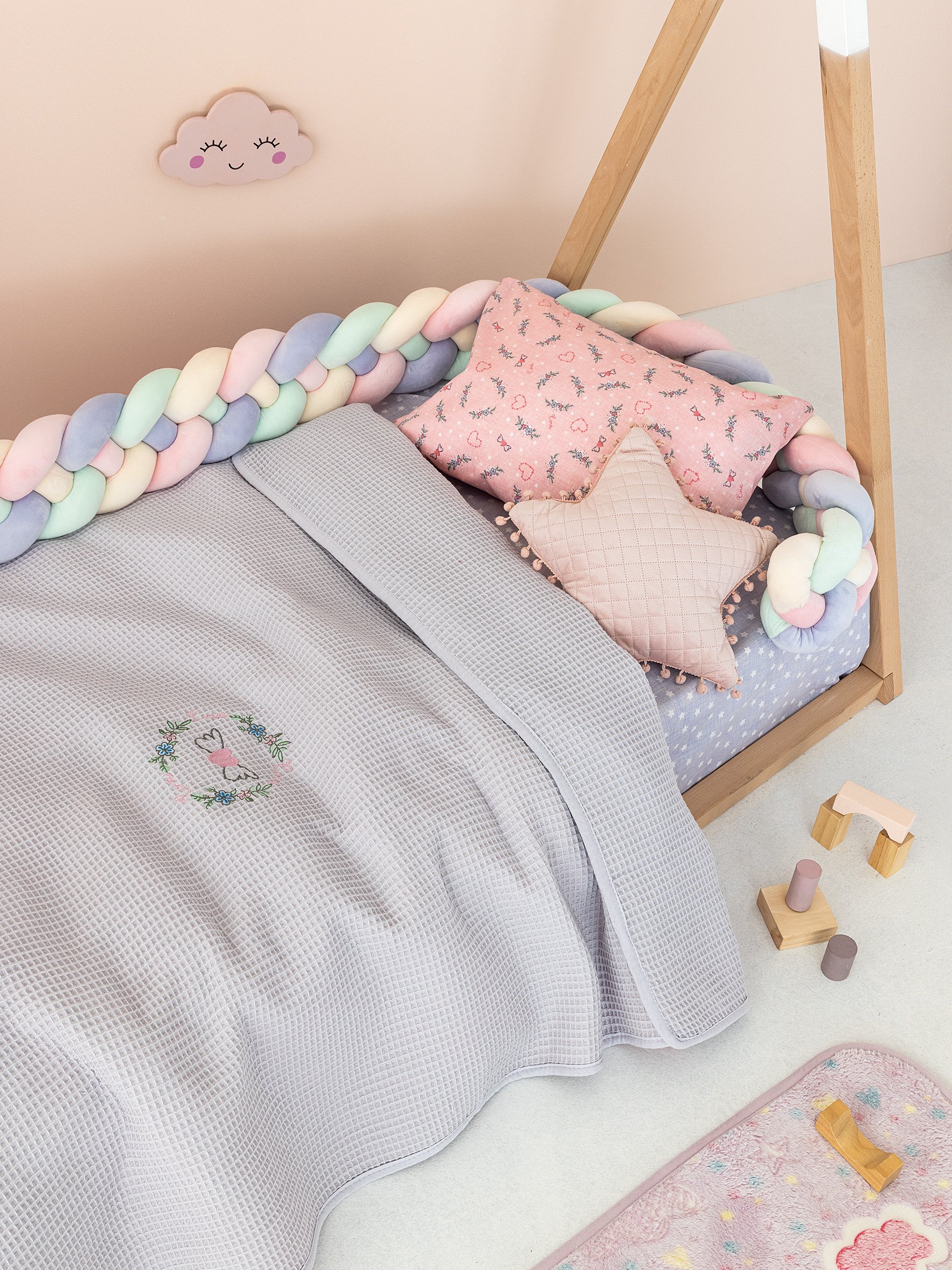 5205857261696_2 Κουβέρτα Πικέ Κούνιας Baby Blankets 100x150 CANDY LILAC Μωβ Palamaiki - Image 1