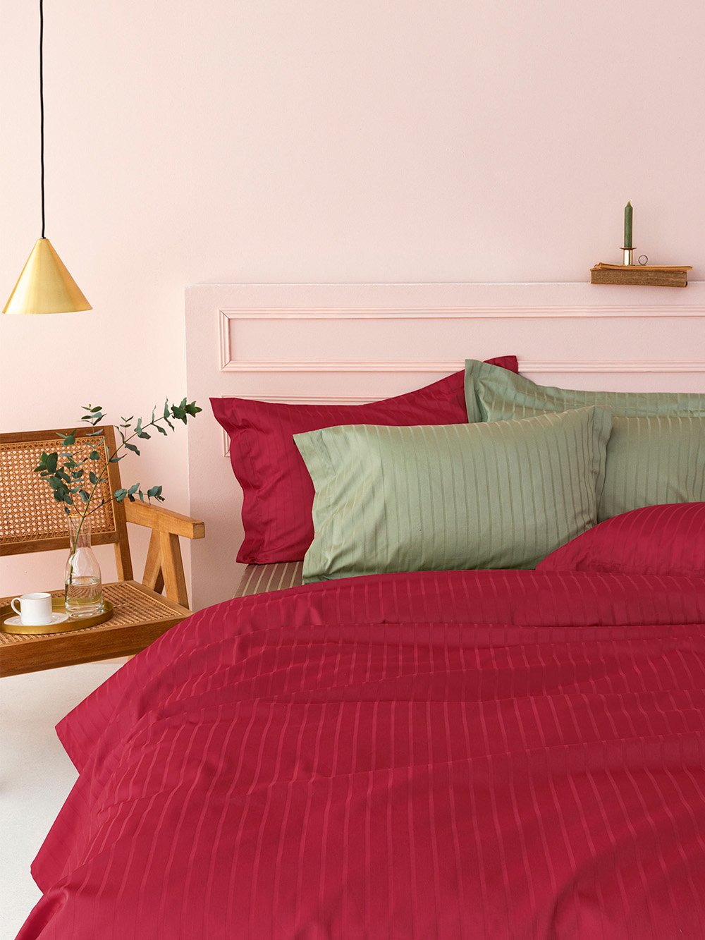 5205857263201_2 Σεντόνι Υπέρδιπλο 240x270 Sateen Riga BORDEAUX Μπορντώ Palamaiki - Image 1