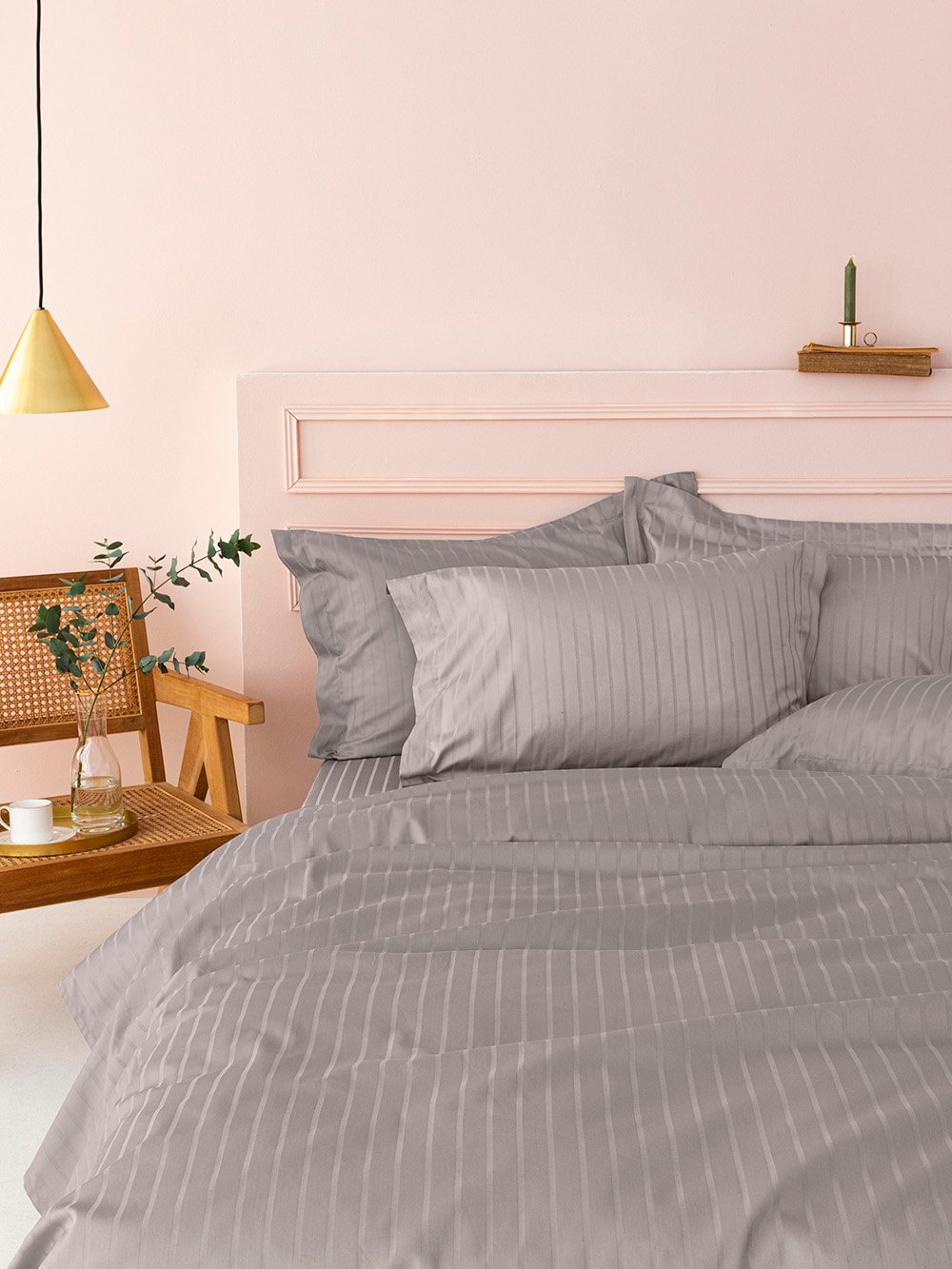 5205857263232_2 Σεντόνι Υπέρδιπλο 240x270 Sateen Riga GREY Γκρι Palamaiki - Image 1