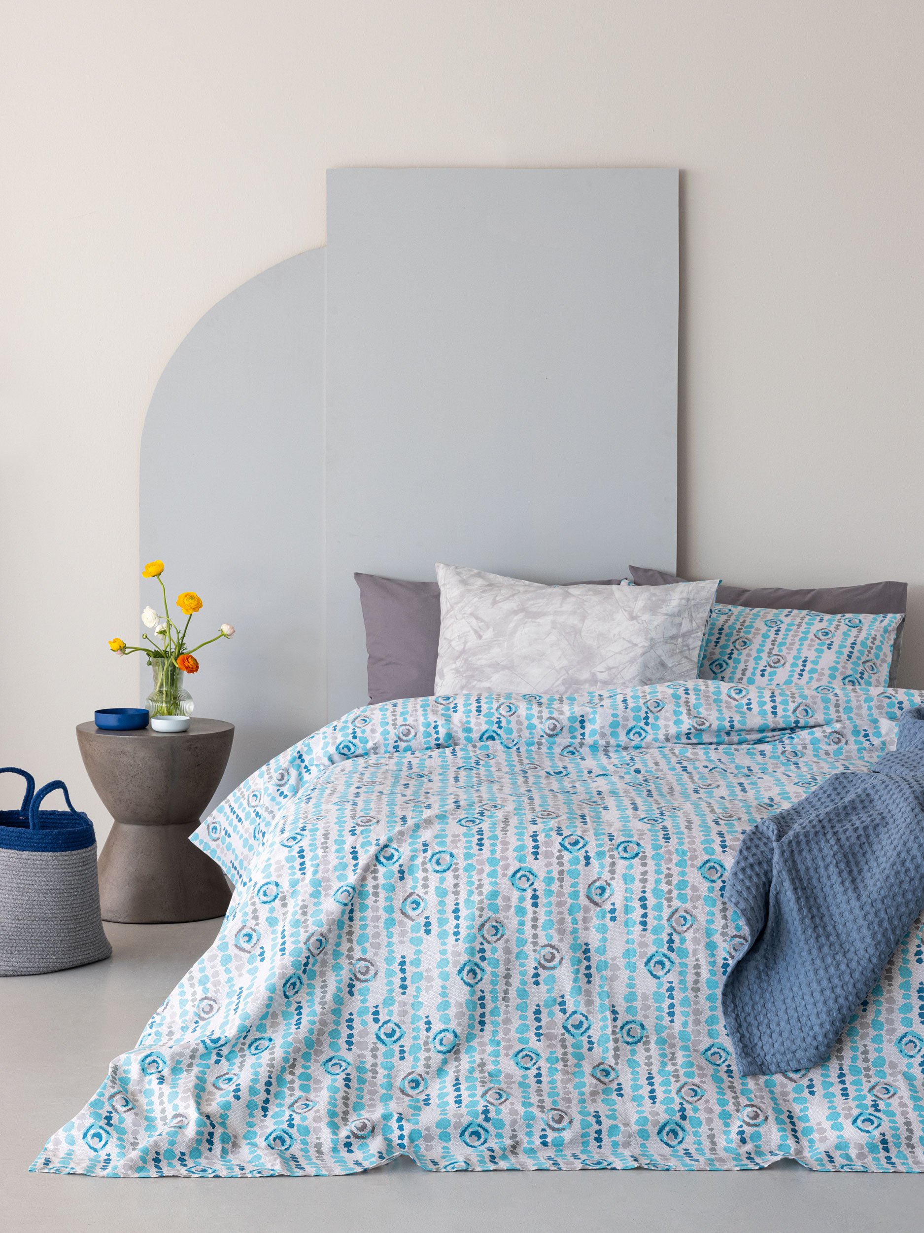 5205857263980_2 Σετ King Size σεντόνια Fashion Life 265x260 FL6207 Μπλε Palamaiki - Image 1