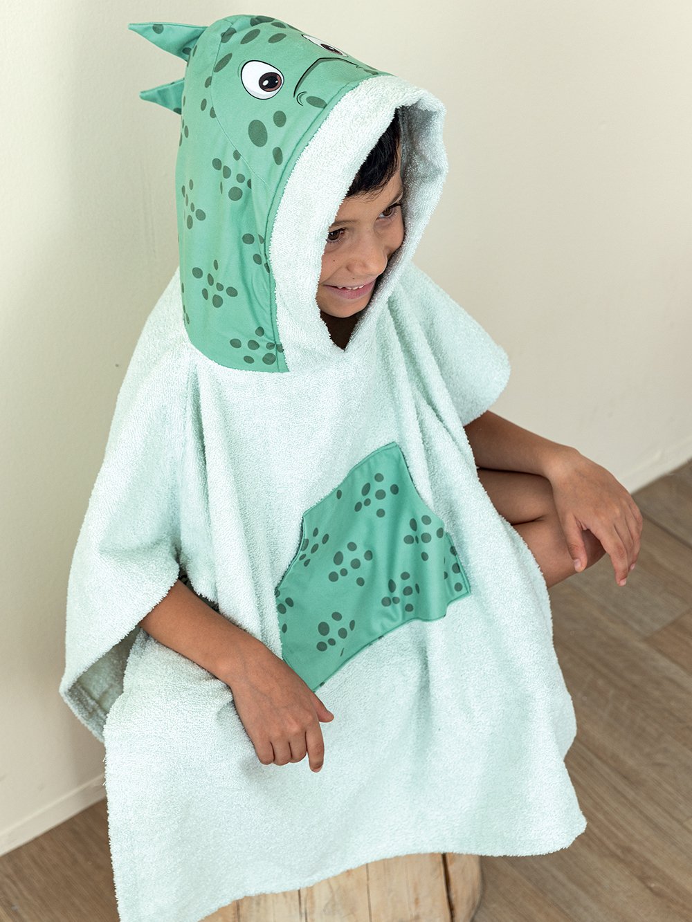 5205857264680_1_6 Poncho Kids Bath 70x120 FOGGY Πράσινο Palamaiki - Image 1