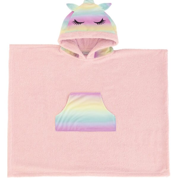 Poncho Kids Bath 70x120 MONOCEROS Ροζ Palamaiki