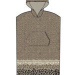 Poncho Θαλάσσης με κουκούλα LEOPARD BROWN Small - Medium Καφέ Palamaiki