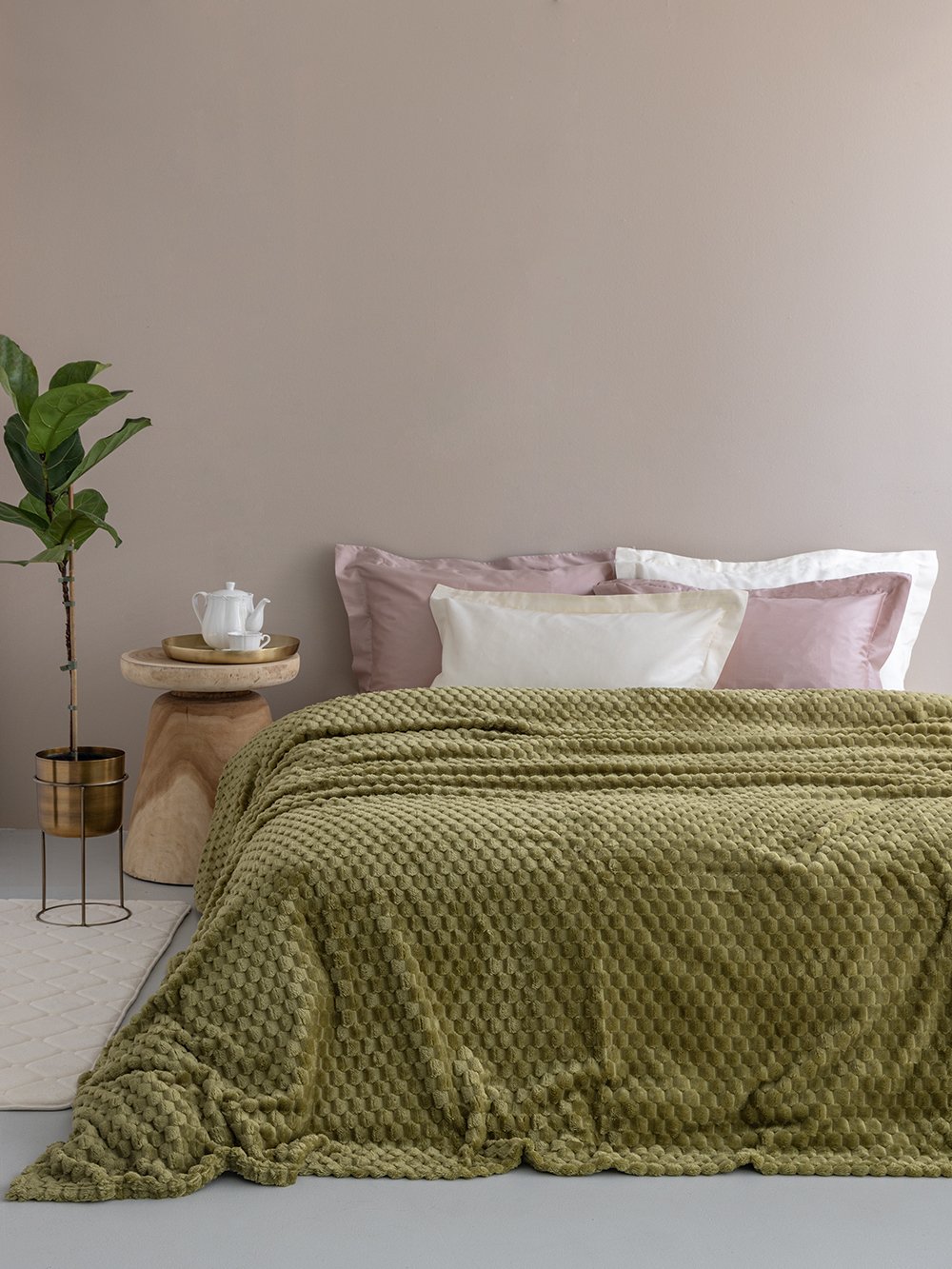 5205857267377_2 Κουβέρτα Fleece 220x240 ASTER GREEN Πράσινο Palamaiki - Image 1