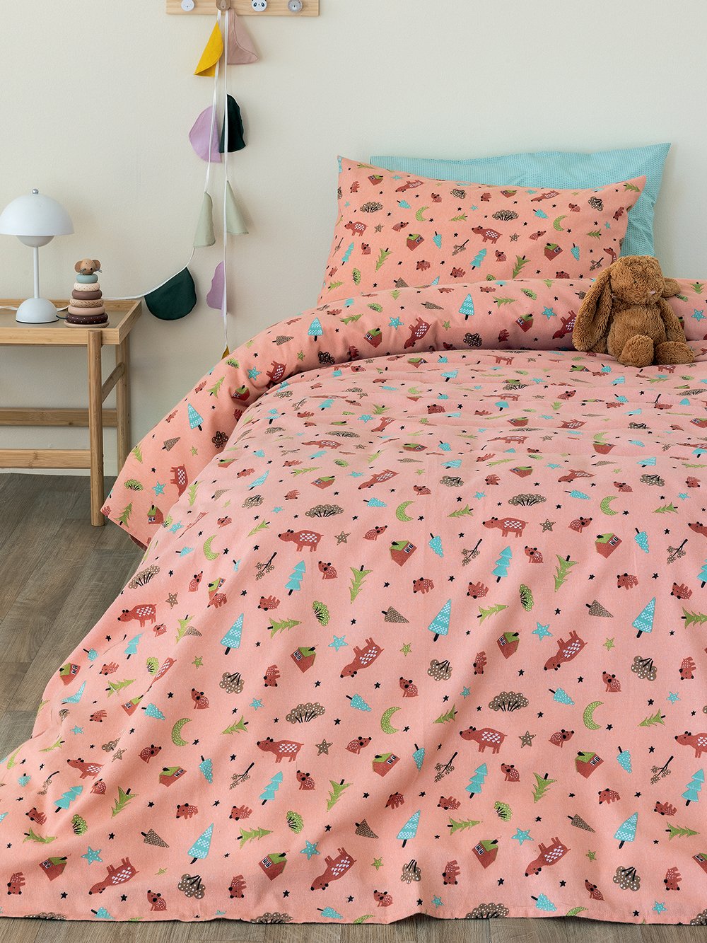 5205857267957_2_3 Σετ Μονά Σεντόνια Floufi 110x200+32 FF100 Με Λάστιχο Palamaiki - Image 1