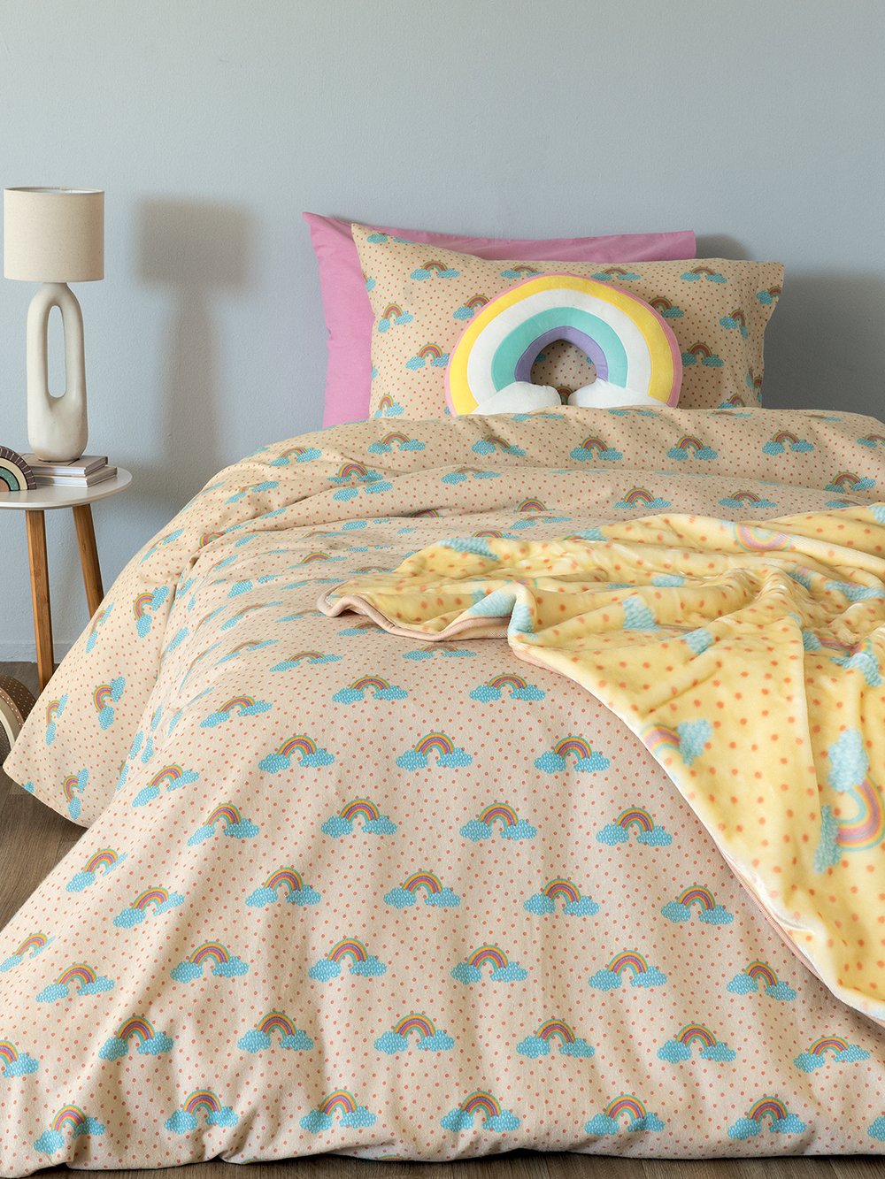 5205857267995_2_3 Σετ Μονά Σεντόνια Floufi 110x200+32 FF102 Με Λάστιχο Palamaiki - Image 1