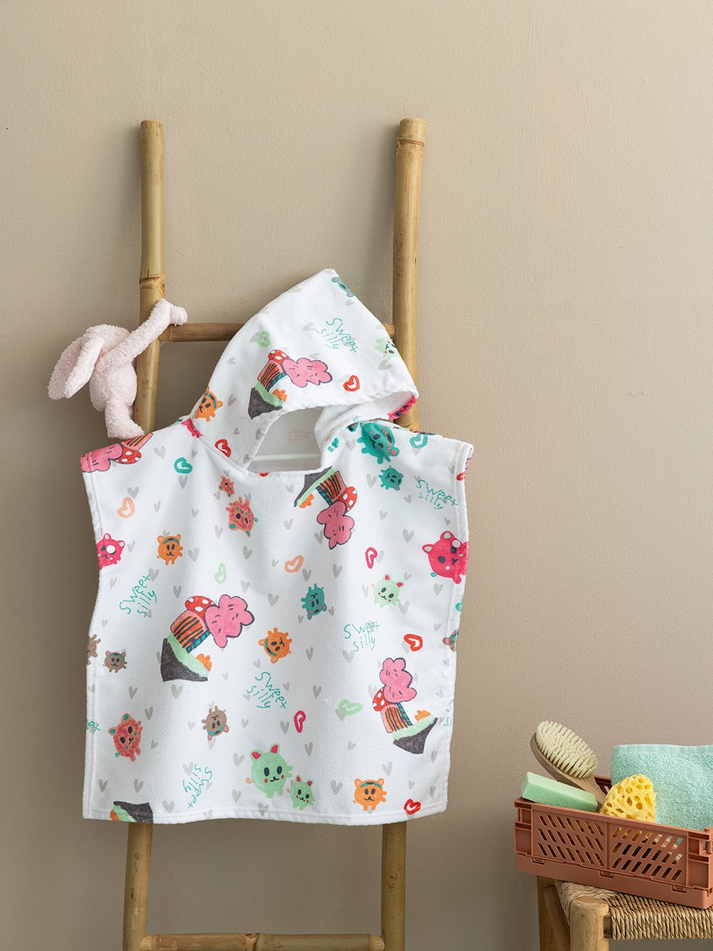 5205857268206_2 Poncho baby 60x120 NB0141 GIRL Εμπριμέ Palamaiki - Image 1