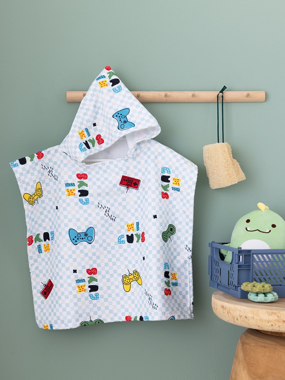 5205857268213_2 Poncho baby 60x120 NB0141 BOY Εμπριμέ Palamaiki - Image 1