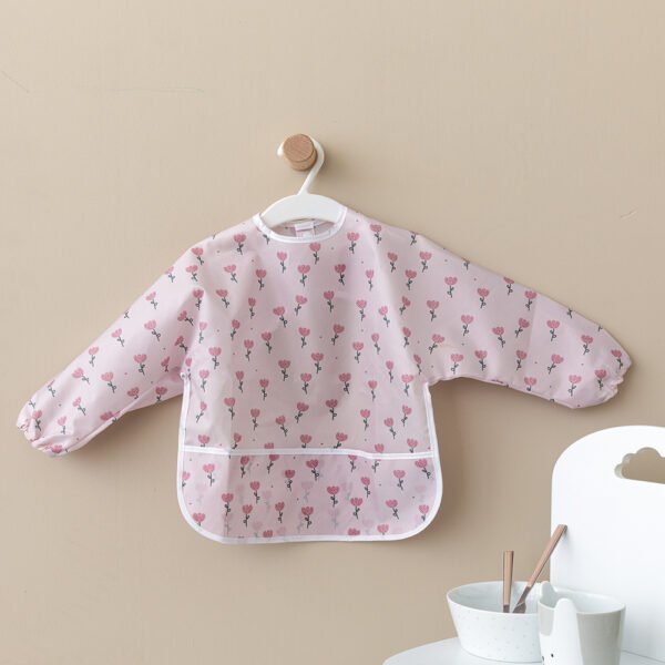 Σαλιάρα με μανίκια NB0146 GIRL Ροζ Palamaiki