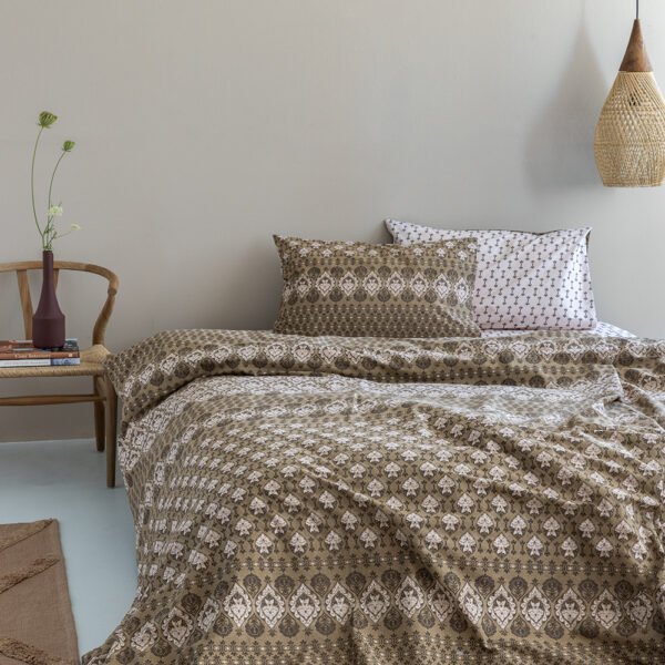 Σετ Μονά Σεντόνια Fashion Life 170x260 FL6218 Με Λάστιχο Καφέ Palamaiki