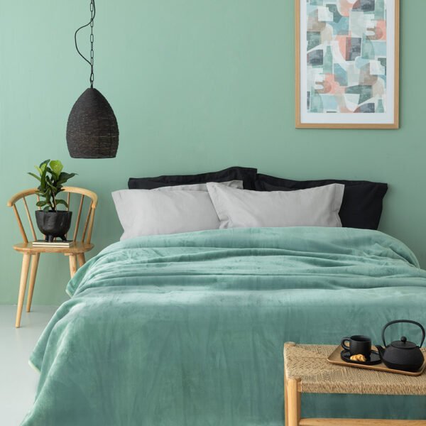 Κουβέρτα Βελουτέ 220x240 DREAM VELOUR/3 GREEN Πράσινο Palamaiki