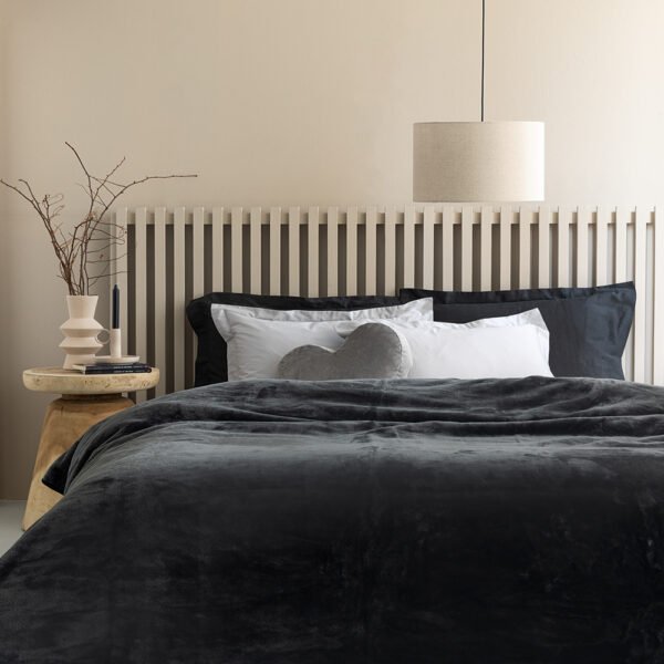 Κουβέρτα Fleece 220x240 FANI BLACK Μαύρο Palamaiki