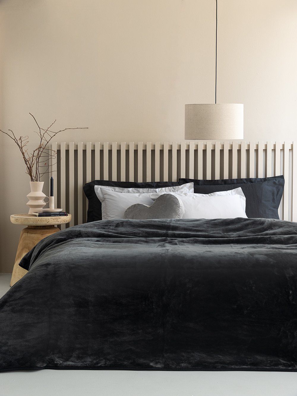 5205857269654_2 Κουβέρτα Fleece 220x240 FANI BLACK Μαύρο Palamaiki - Image 1