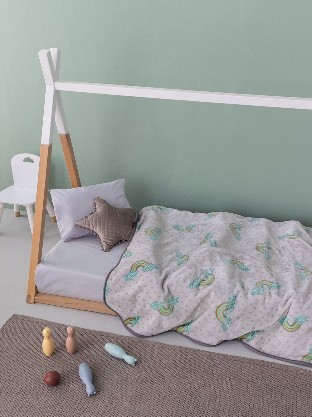 5205857269883_2 Κουβέρτα Μονή 160x220 RAINY Γκρι Palamaiki - Image 1