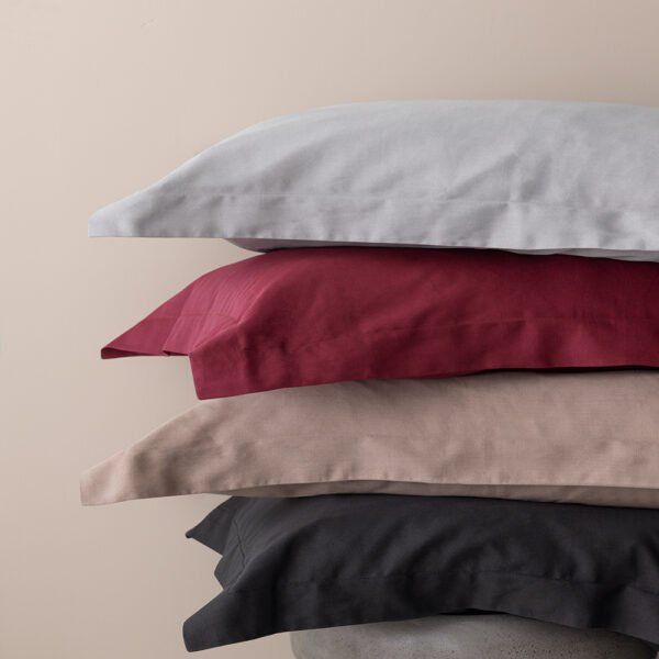 Ζεύγος Μαξιλαροθήκες Oxford 52x75 Posh Sateen GREY Γκρι Palamaiki