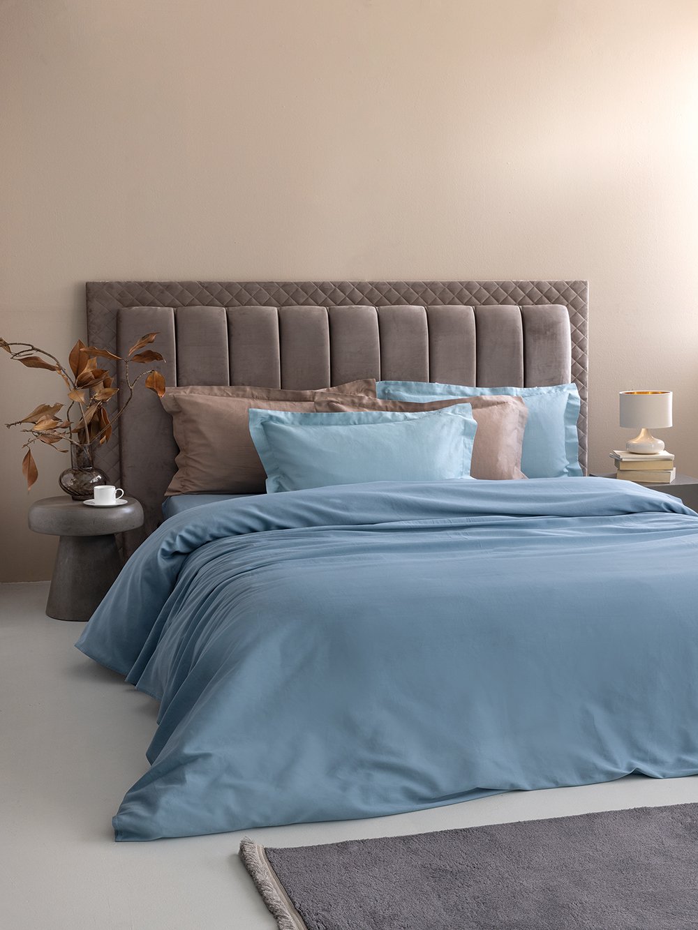 5205857271978_1_3 Σετ Παπλωματοθήκη Υπέρδιπλη 240x250 Posh Sateen DENIM Μπλε Palamaiki - Image 1