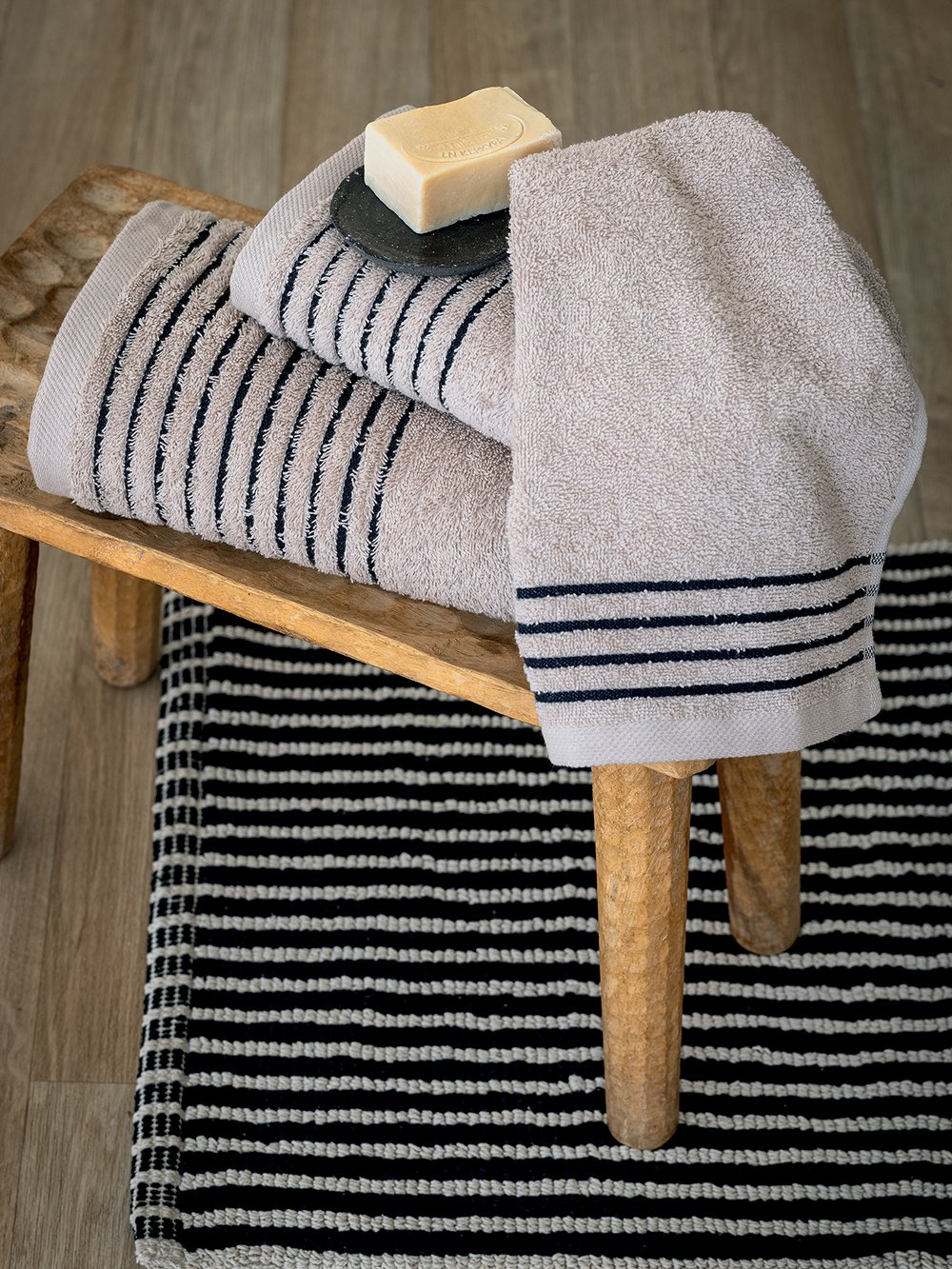 5205857272135_2_3 Σετ Πετσέτες (30X50, 50X90, 70X140) SER FOG Μπεζ Palamaiki - Image 1