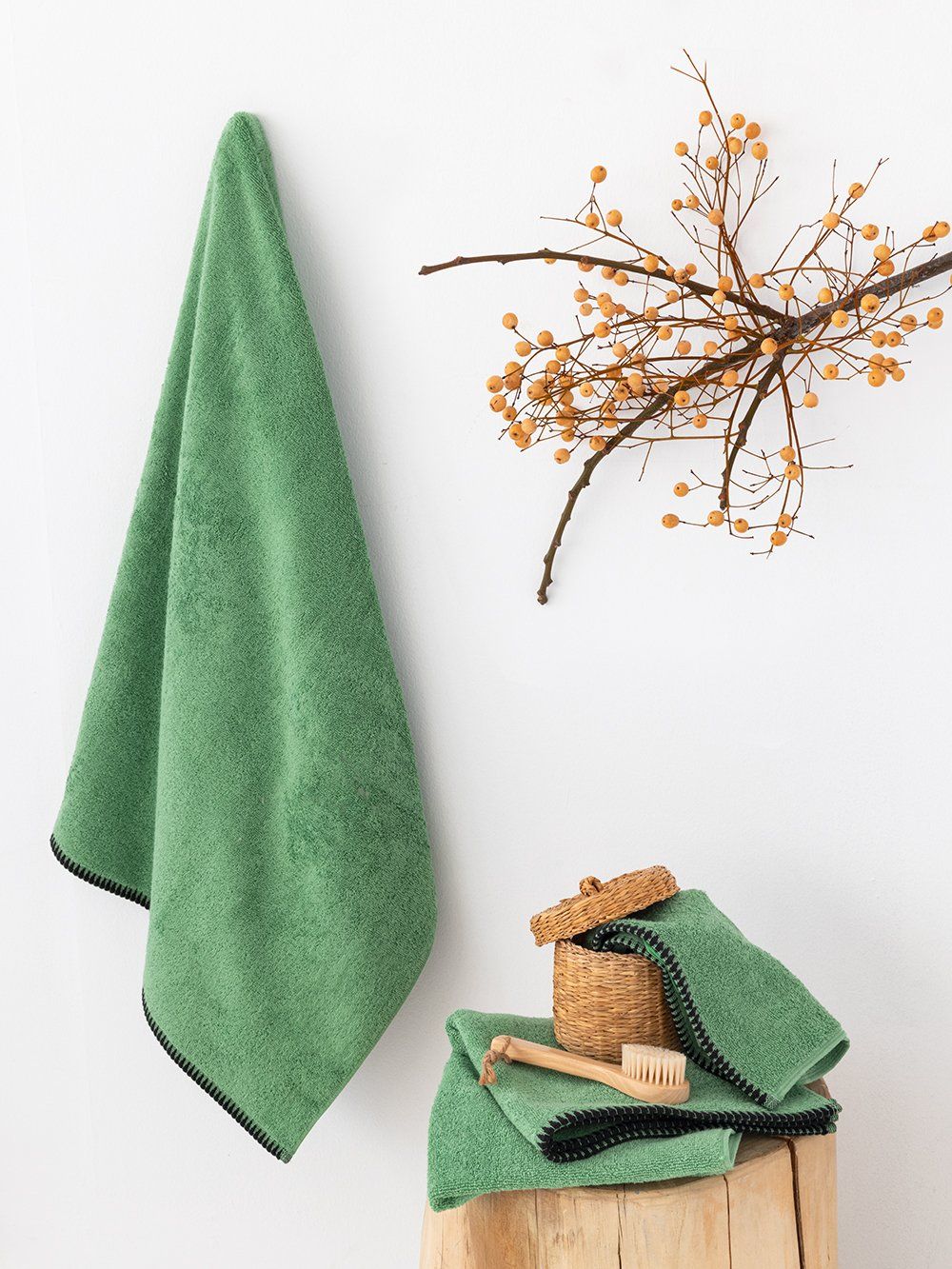5205857272166_5 Σετ Πετσετες Towels Collection BROOKLYN GREEN Πράσινο Palamaiki - Image 1