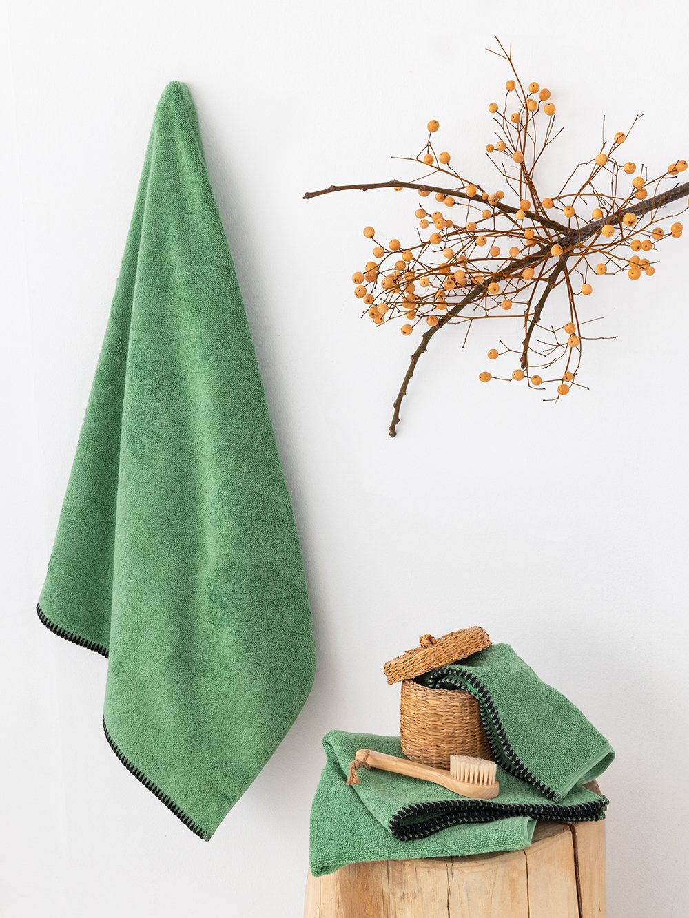 5205857272180_5 Πετσέτα Προσώπου Towels Collection 50x90 BROOKLYN GREEN Πράσινο Palamaiki - Image 1