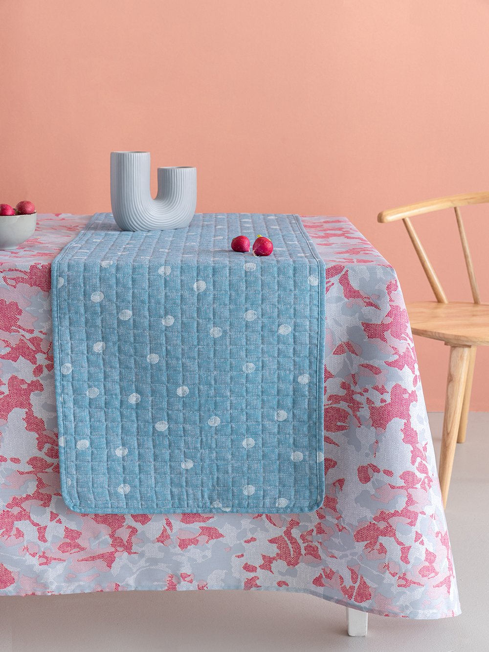 5205857273699_2 Runner TATI 40x160 TAT13-TAT14 Γαλάζιο - Ροζ Palamaiki - Image 1