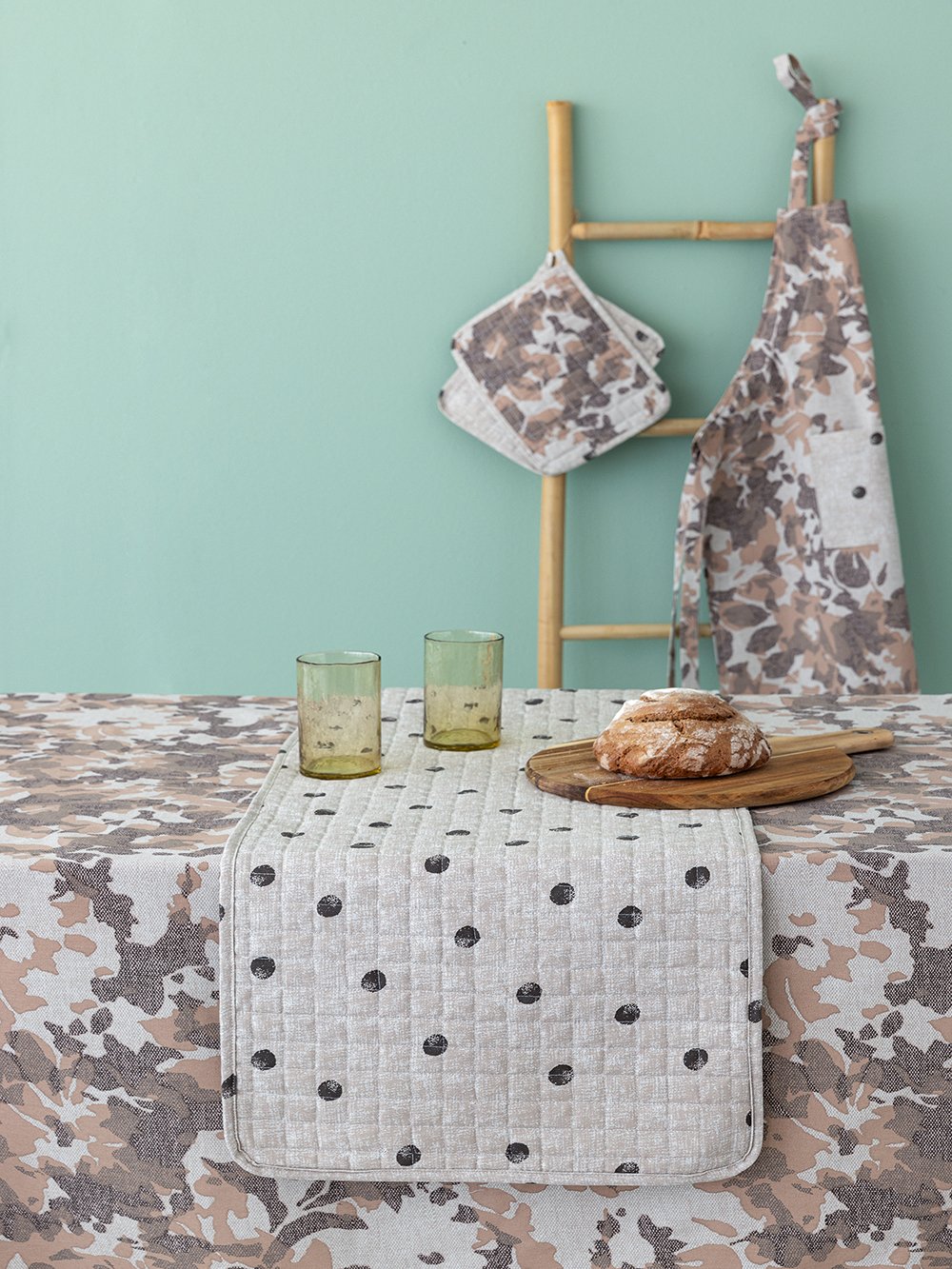 5205857273729_2 Runner TATI 40x160 TAT19-TAT20 Μπεζ - Εμπριμέ Palamaiki - Image 1