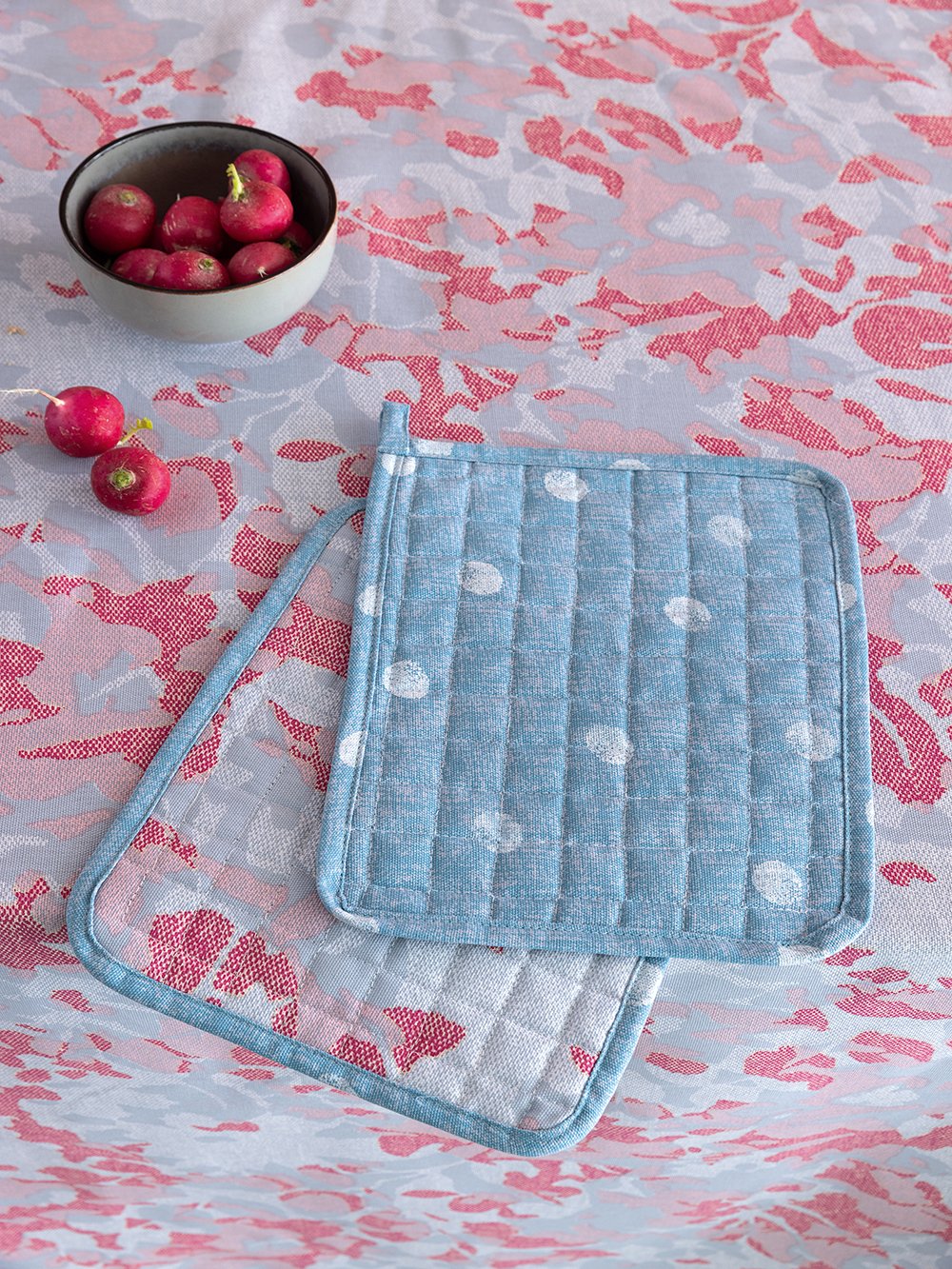 5205857273774_2 Σετ Πιάστρες κουζίνας 25x20 TAT13-TAT14 Γαλάζιο - Ροζ Palamaiki - Image 1