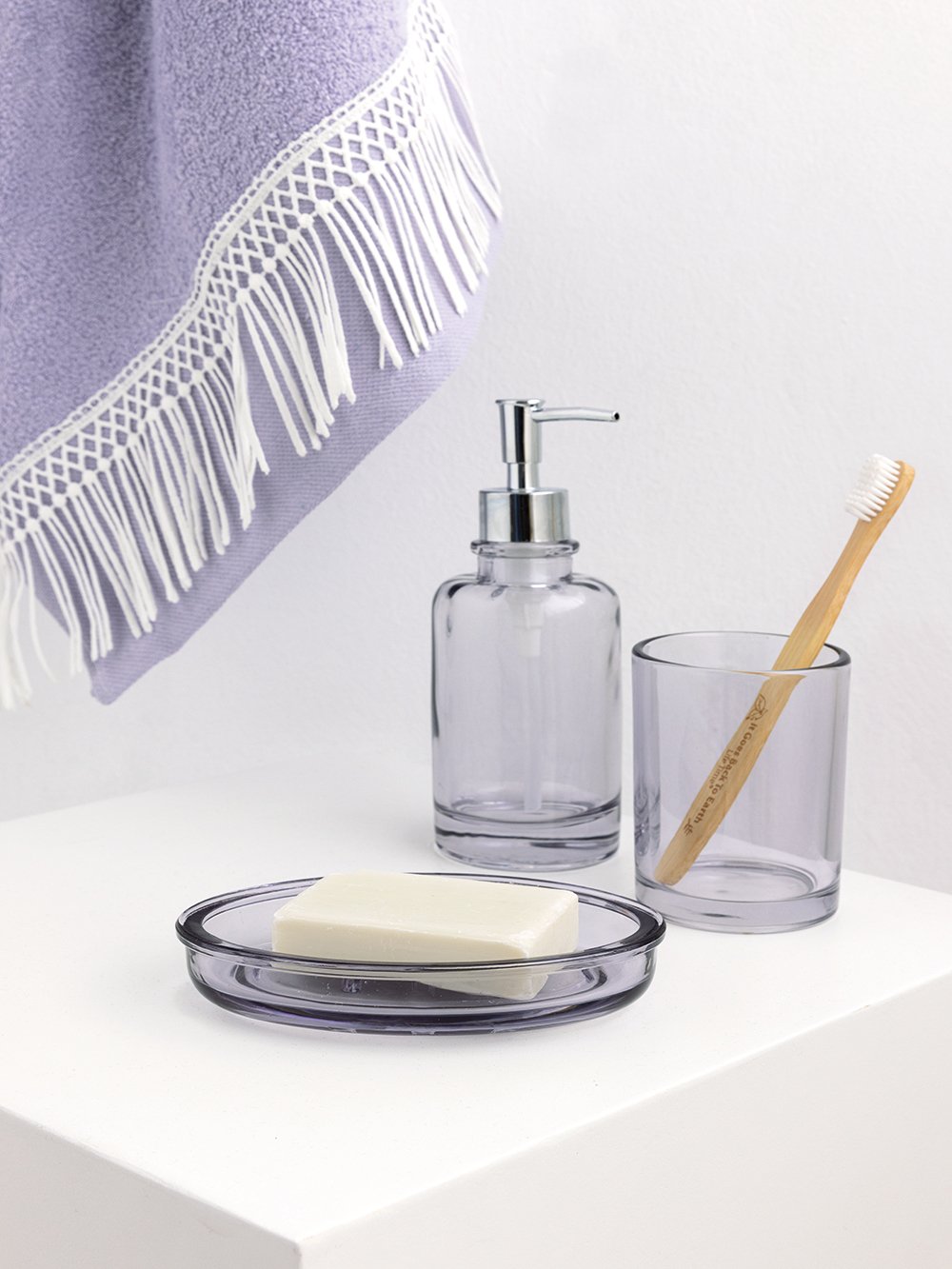 5205857274382_2 Σετ Μπάνιου Combo 2 ΚΟΥΡΤΙΝΑ TILES Διάφανο Palamaiki - Image 1