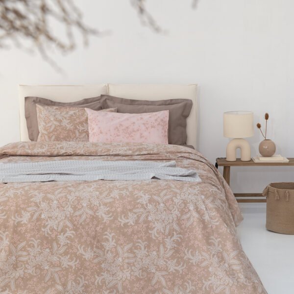 Σετ Μονά Σεντόνια Fashion Life 170x260 FL6230 Χωρίς Λάστιχο Καφέ Palamaiki