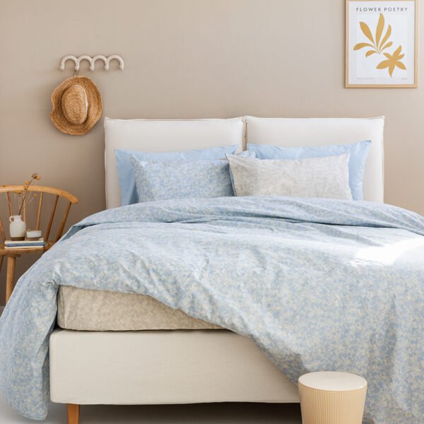 Σετ Μονά Σεντόνια Fashion Life 170x260 FL6233 Χωρίς Λάστιχο Γαλάζιο Palamaiki