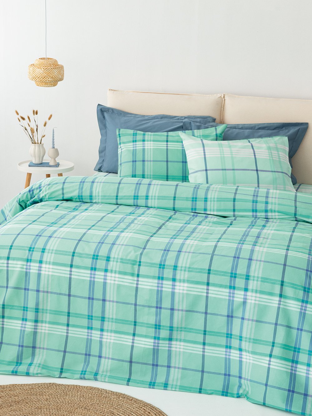 5205857275624_2 Σετ Μονά Σεντόνια Fashion Life 170x260 FL6241 Χωρίς Λάστιχο Πράσινο Palamaiki - Image 1