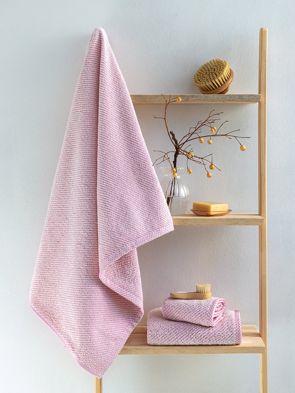 5205857276140_2 Σετ Πετσέτες (30X50, 50X90, 70X140) HARVEY PINK Ροζ Palamaiki - Image 1